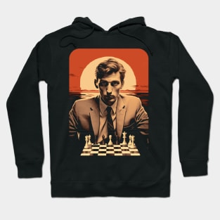 Bobby Fischer Retro Sunset Chess Hoodie